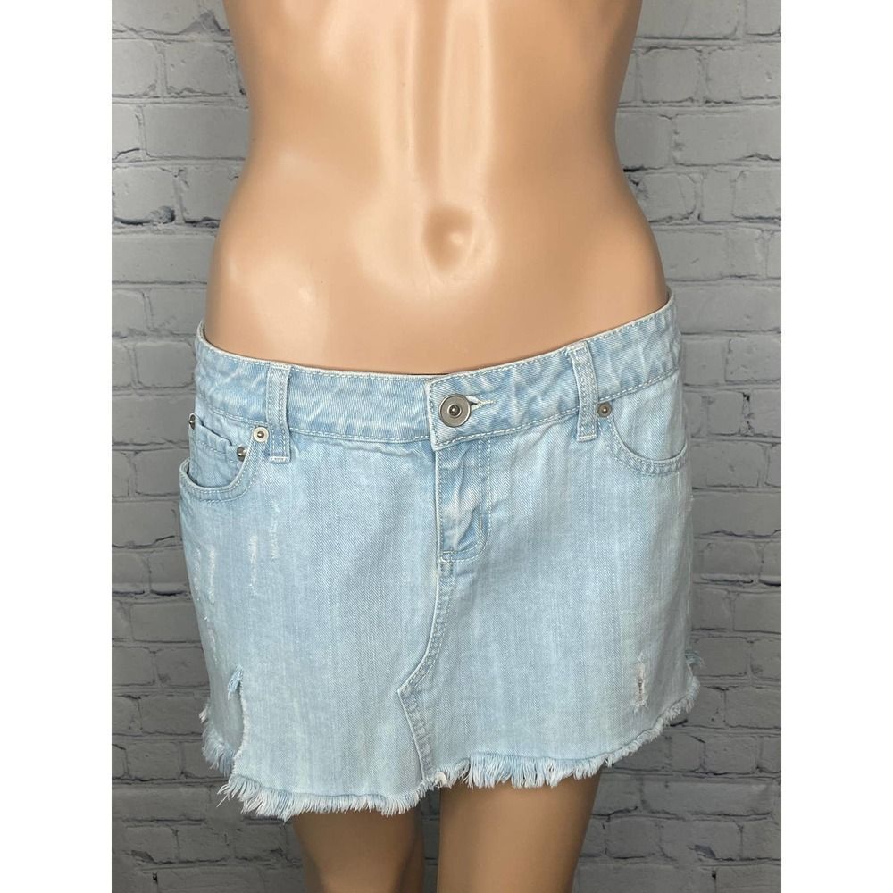 SO Distressed Jean Skirt Size 9 